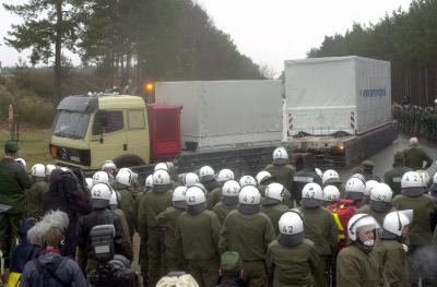 Under Heavy Police Protection, a 60-Ton Shipment of Nuclear...